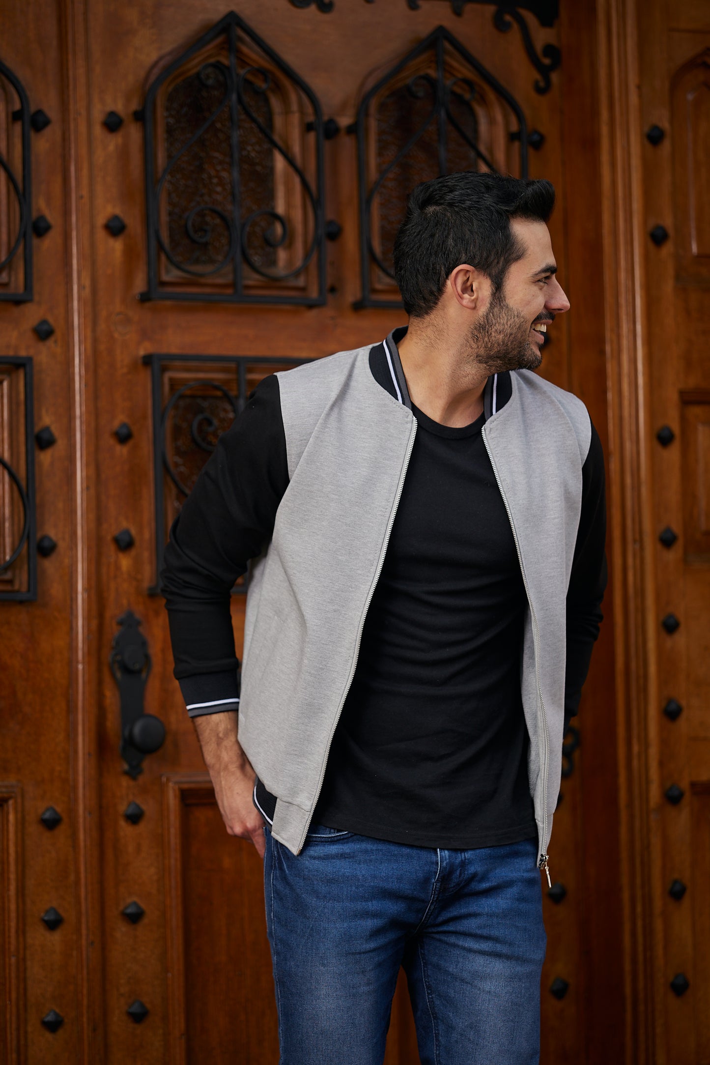 Chaquetas Beisbolera 14018 Gris