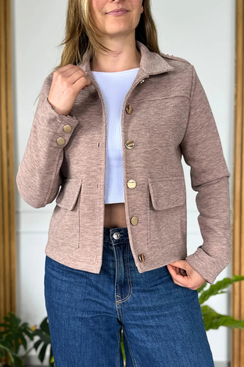 26149 Chaqueta Paño unicolor Larga