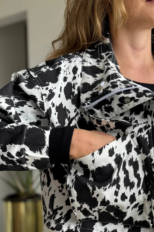 203 Chaqueta de mujer Cow Print Negro
