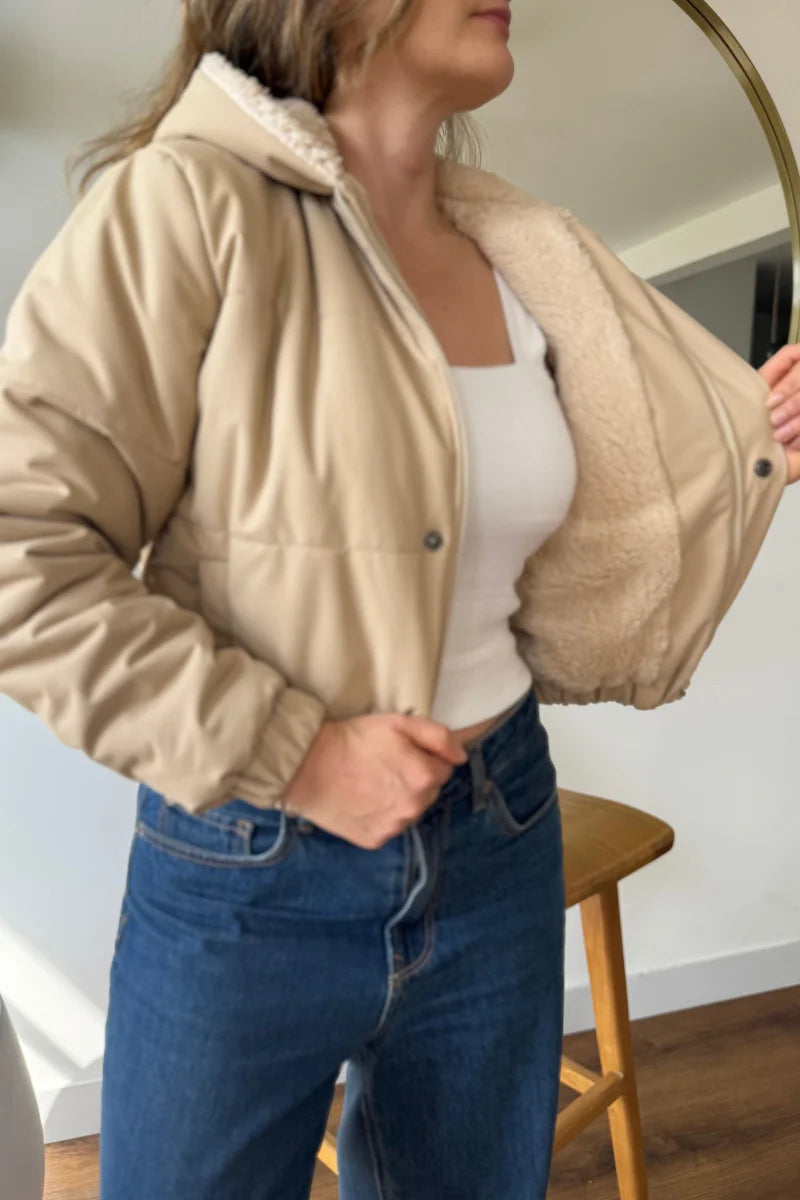 10057 Chaqueta acolchada cuero tex ovejera