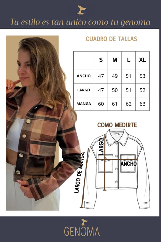 26143-4 Chaqueta Estampada en Paño Corta