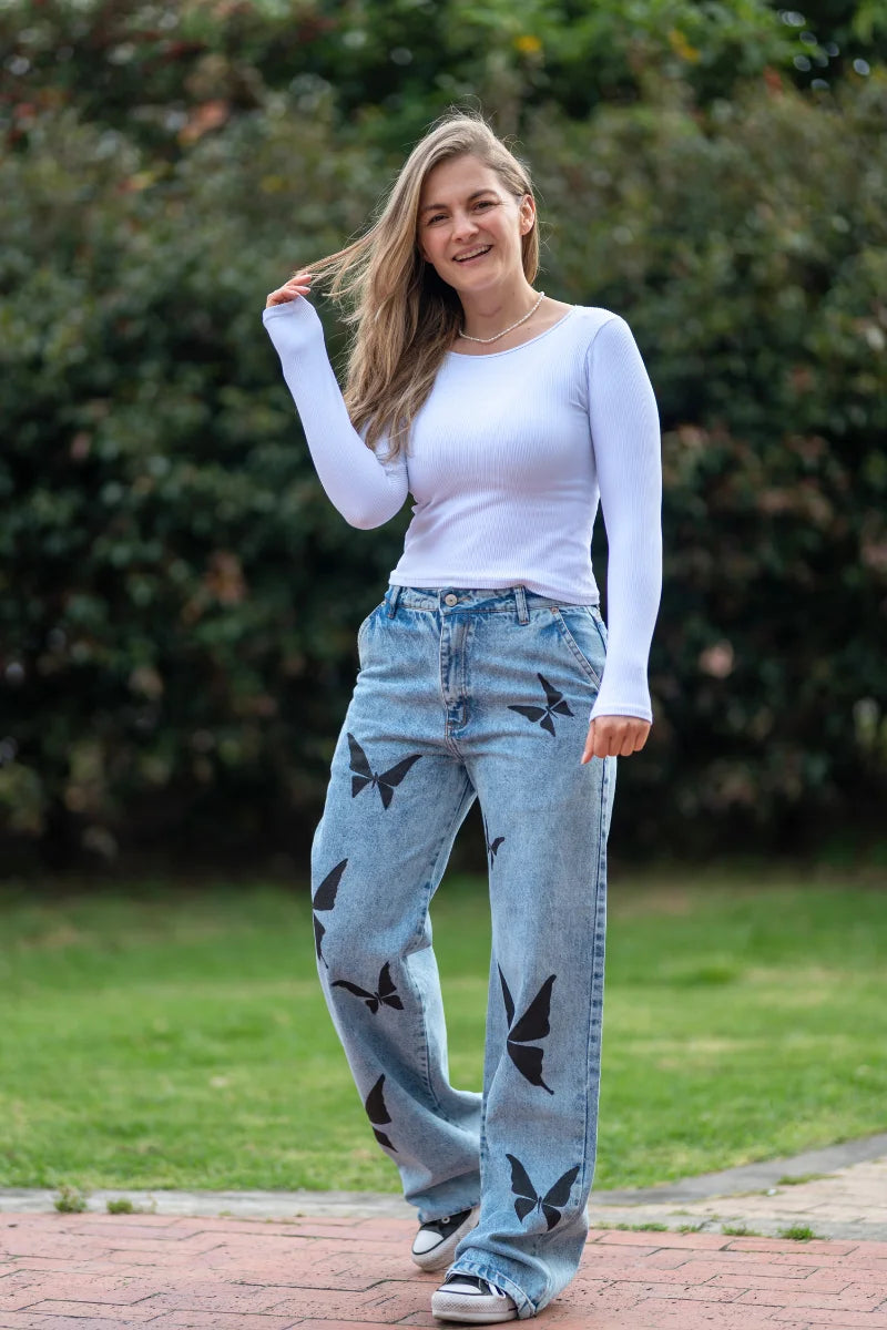 Pantalón Jean Claro Mariposas