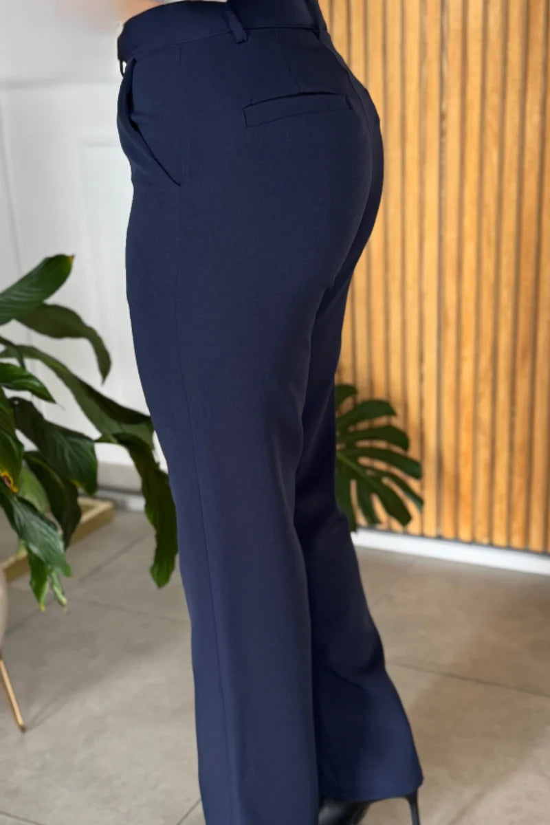110 Pantalón Mujer Unicolor Bota recta