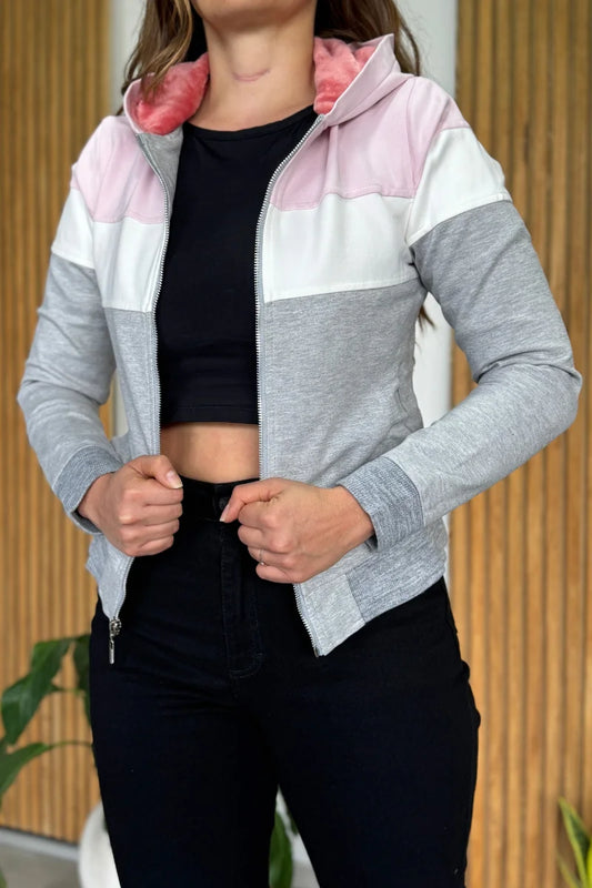 Chaqueta con capota 26044 Forro oscuro