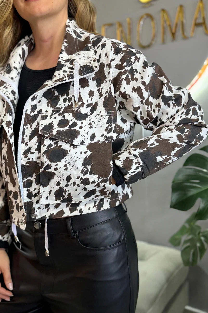 203 Chaqueta de mujer Cow Print Cafe