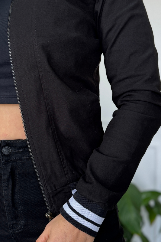 Chaquetas Dril Bomber Classic 26094 Negro Corte