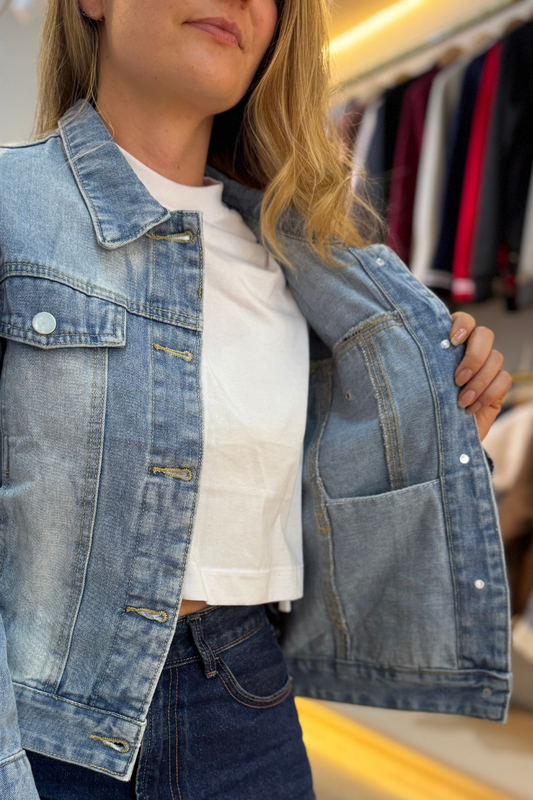10078 Chaqueta Jean Desgaste