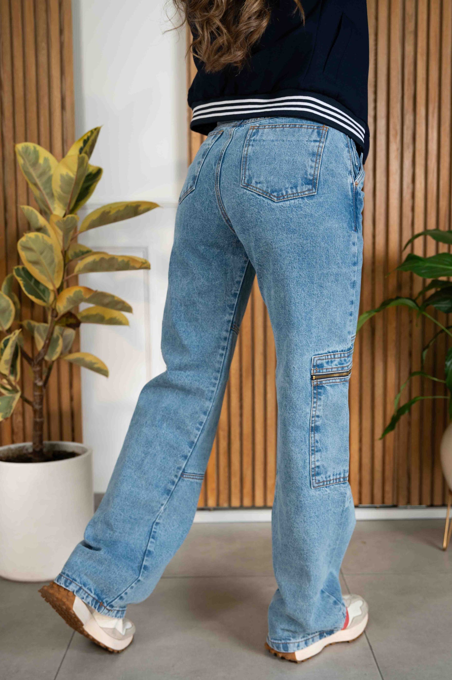 100 Pantalón de Jean Bolsillos Cremallera
