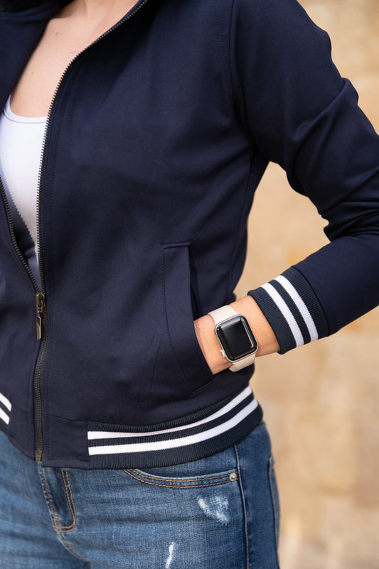 Chaqueta tipo Hoodies 26004 Azul con linea