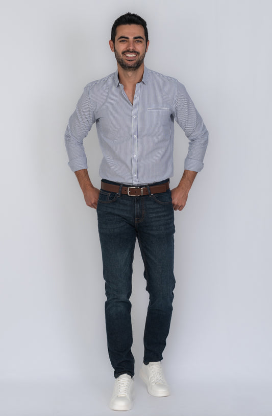 Camisa de Hombre 31178 Azul Oscuro