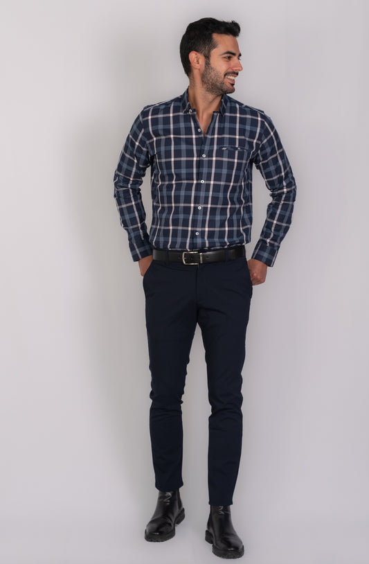 Camisa de Hombre 31176 Azul Ocre
