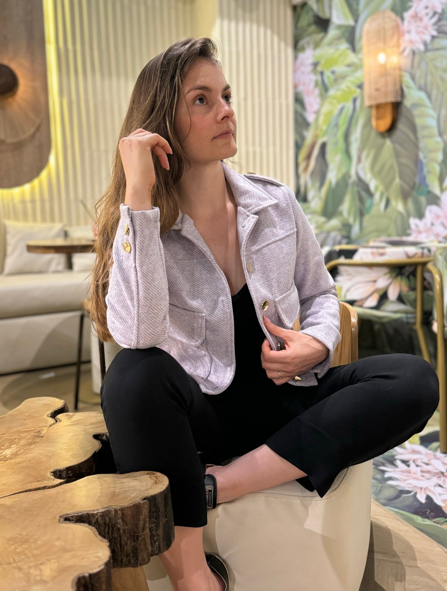 26143 Chaqueta en Paño Unicolor Corta