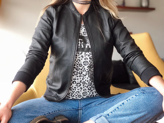 Chaquetas Biker Tipo Cuero 21021 Negro