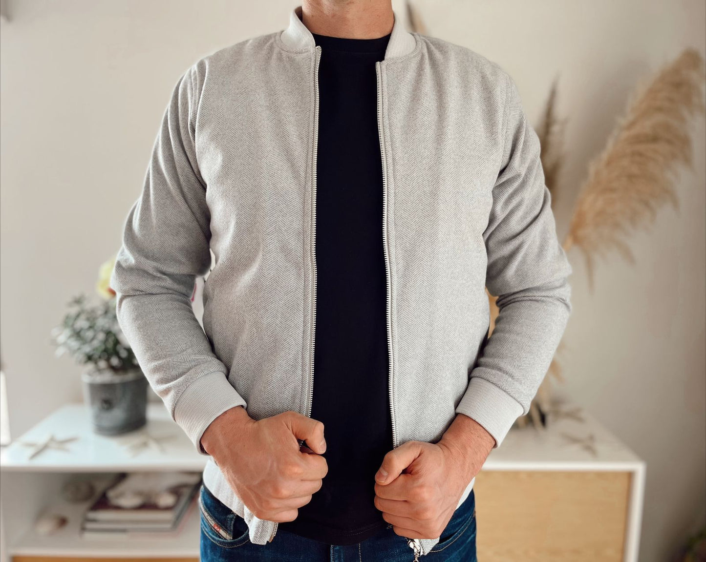 Chaquetas Bomber Classic 14150 Gris Claro