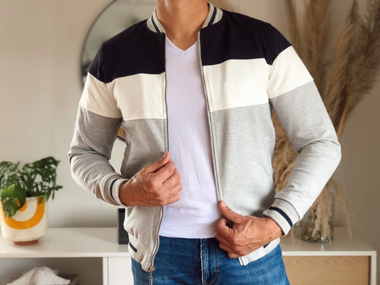 Match de Chaquetas Beisbolera Hombre 14089 Marfil