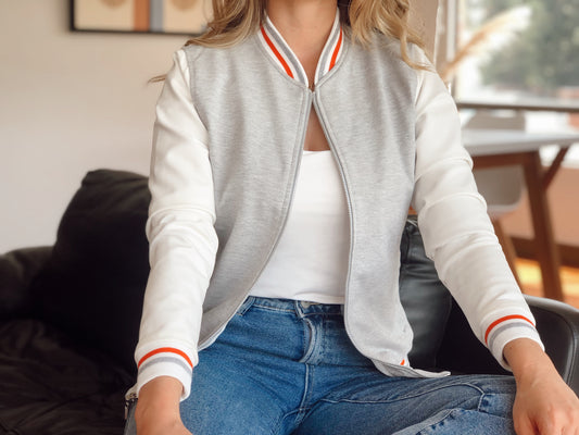 Chaquetas Beisbolera 26086 Gris Claro