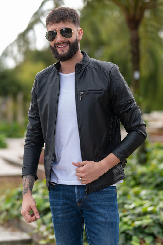 Match Chaqueta Biker Tipo Cuero Hombre 11013