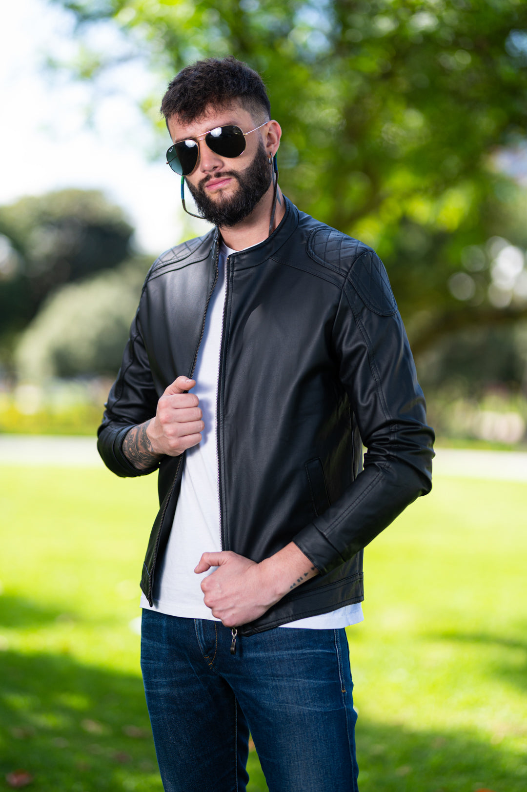 Chaqueta Biker Tipo Cuero 11010 Negro