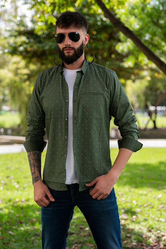 Camisa de Hombre 31167 Verde
