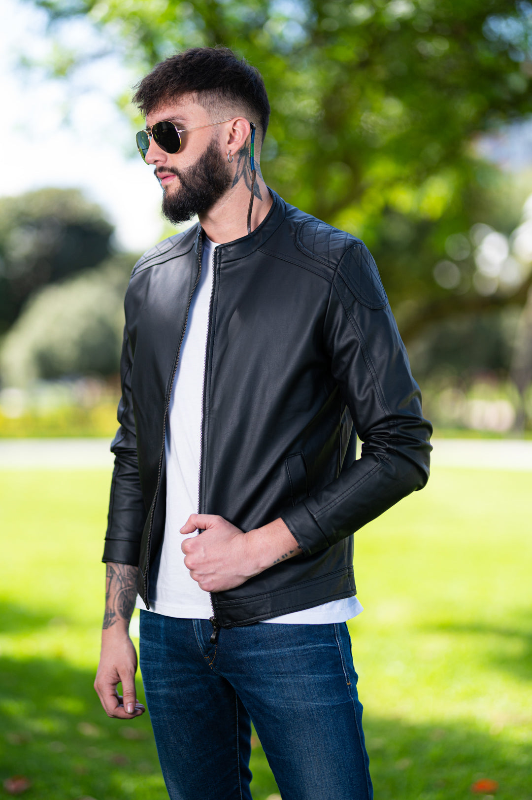 Chaqueta Biker Tipo Cuero 11010 Negro