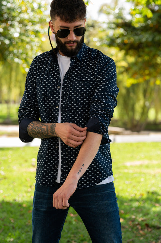 Camisa de Hombre 31169 Azul