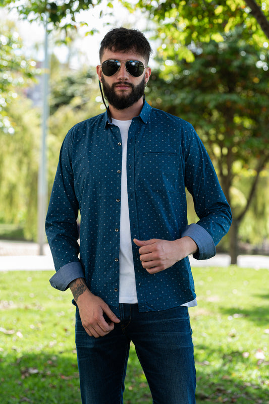 Camisa de Hombre 31167 Azul