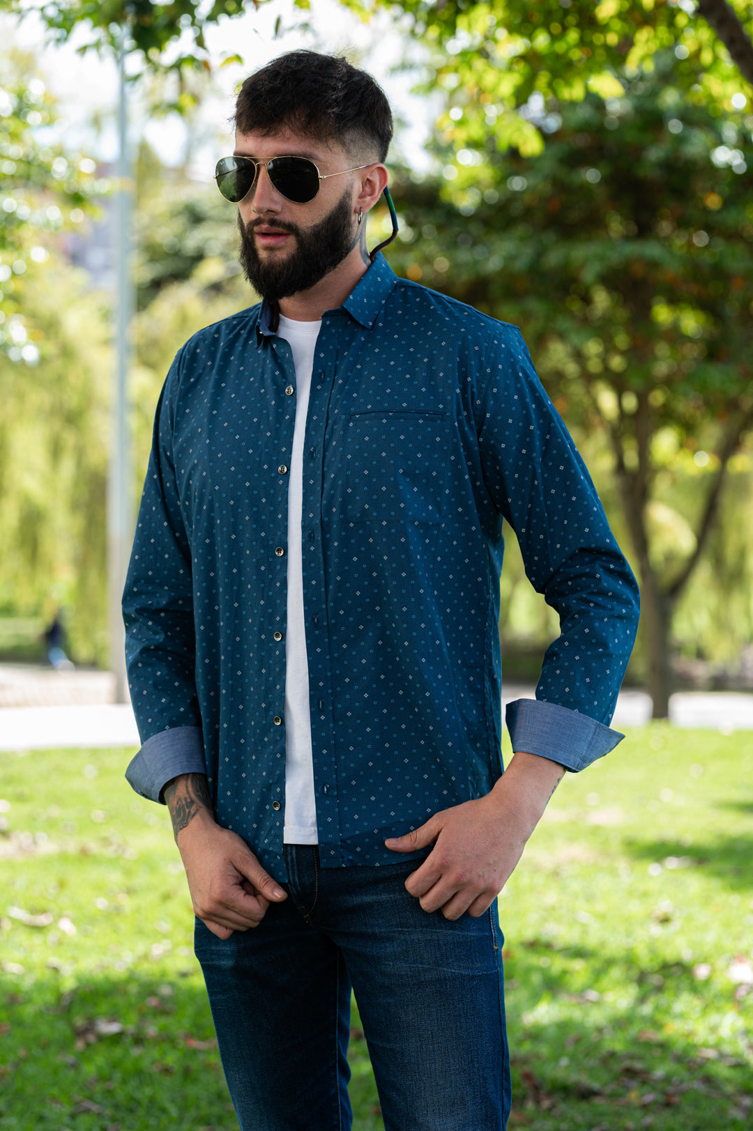 Camisa de Hombre 31167 Azul