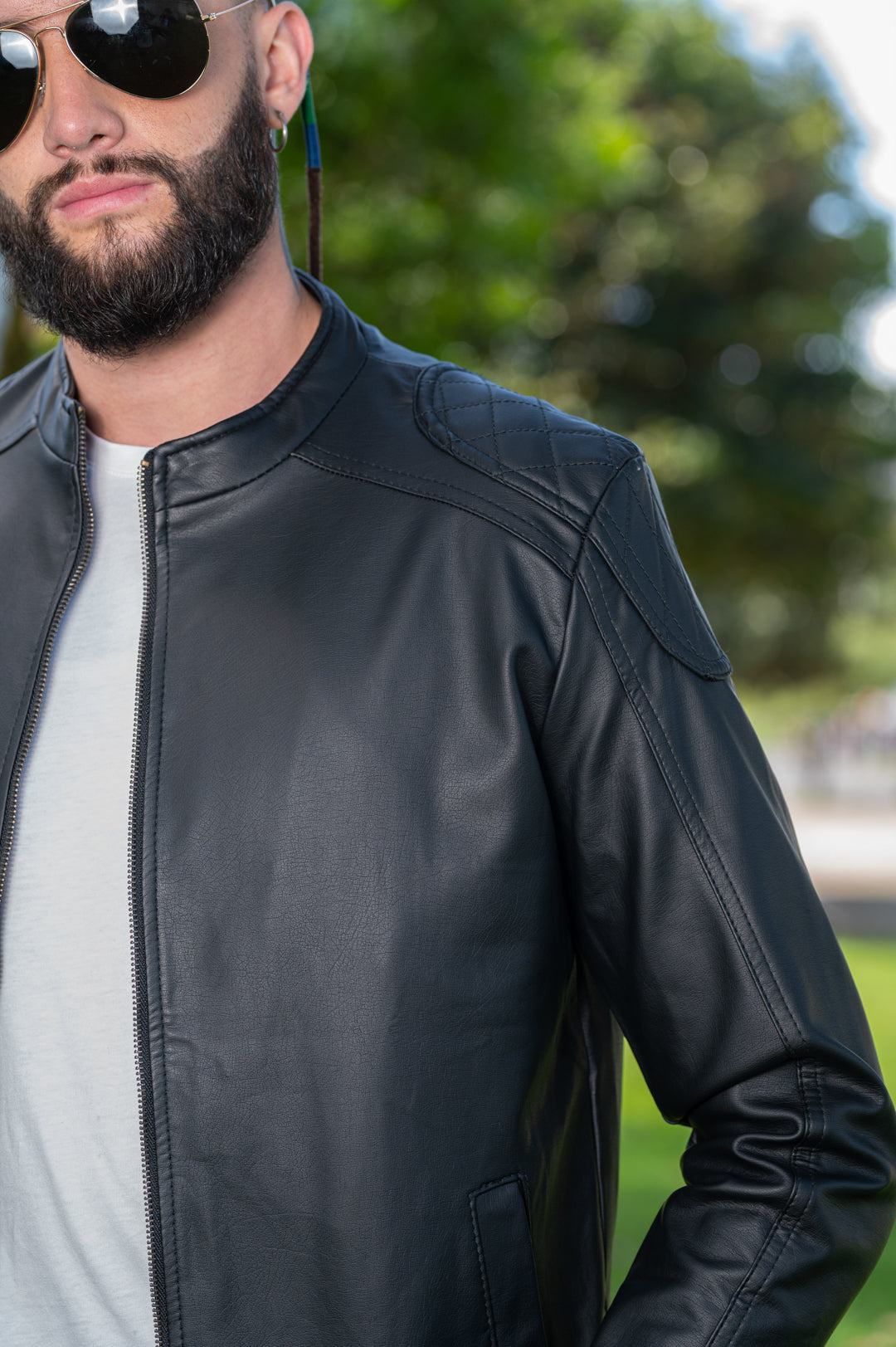 Chaqueta Biker Tipo Cuero 11010 Negro