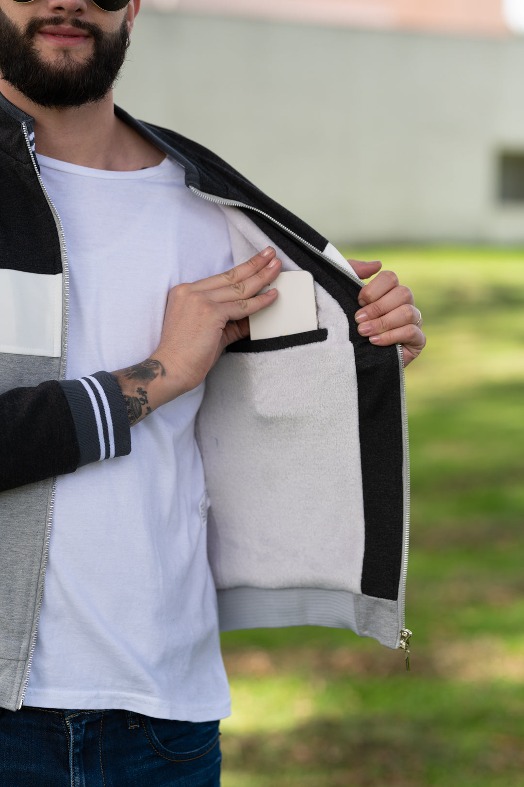 Chaquetas Beisbolera 14145 Gris