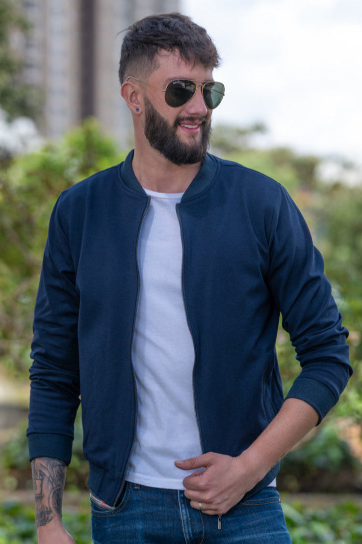 Jaquetas Bomber Clássicas 14001 Azul