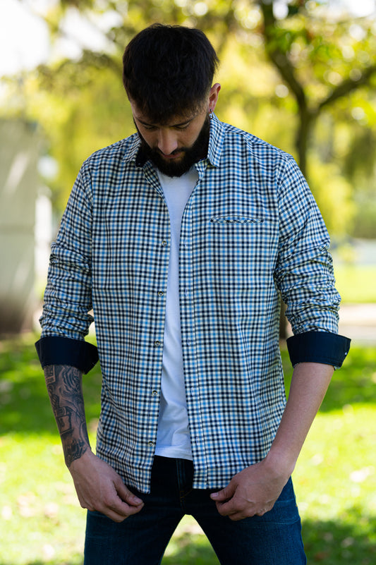 Camisa de Hombre 31171 Azul