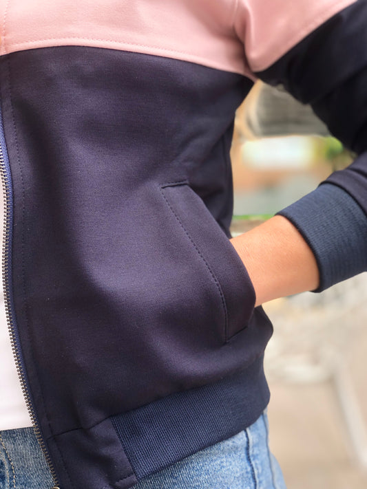 Chaquetas Beisbolera 26098 Azul y Rosa