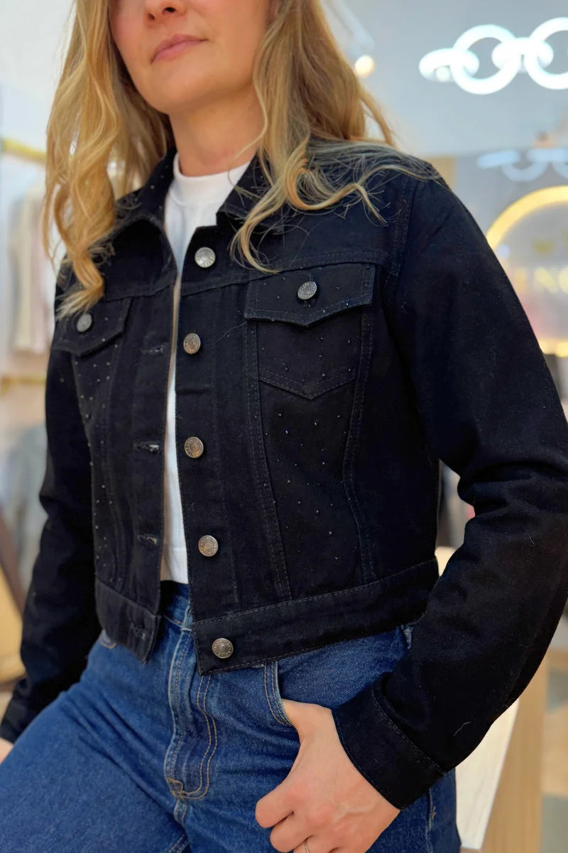 Chaqueta de Jean Negra 10036