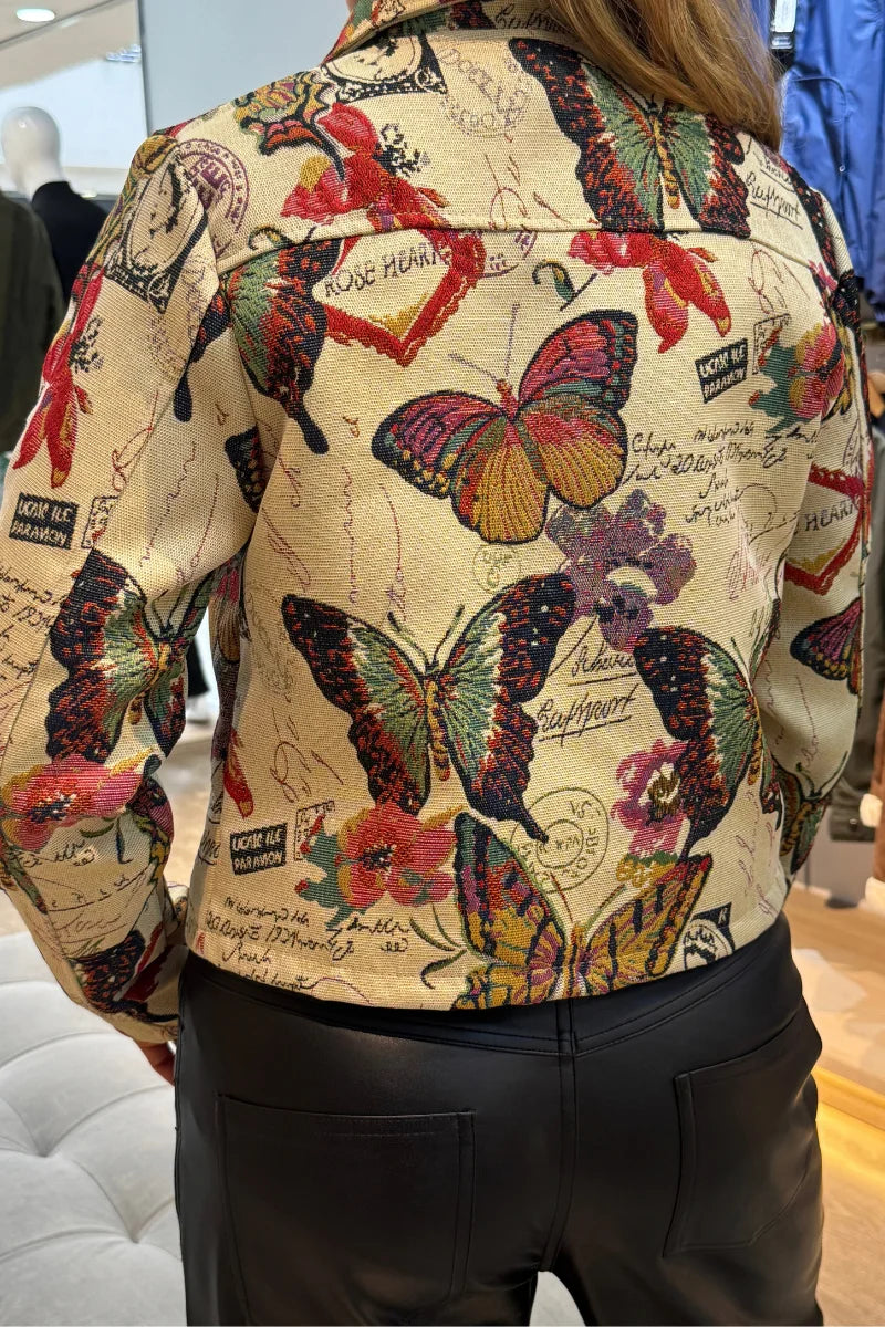 26153 Chaqueta Estampada Cremallera