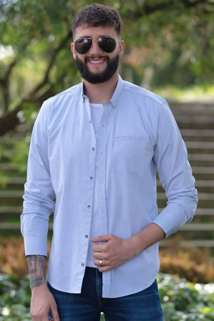 Camisa de Hombre 31155 Gris Claro