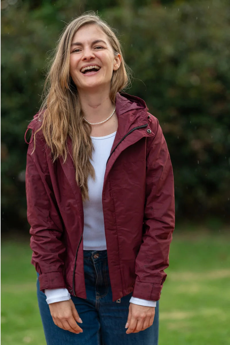 Chaqueta Mujer Impermeable Cola Pato Vino