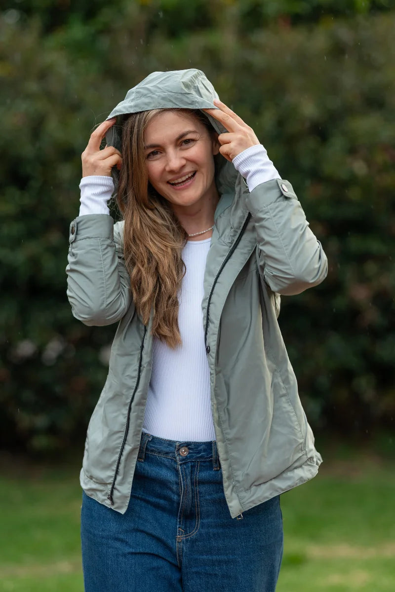 Chaqueta Mujer Impermeable Cola Pato Menta