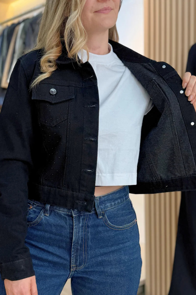 Chaqueta de Jean Negra 10036
