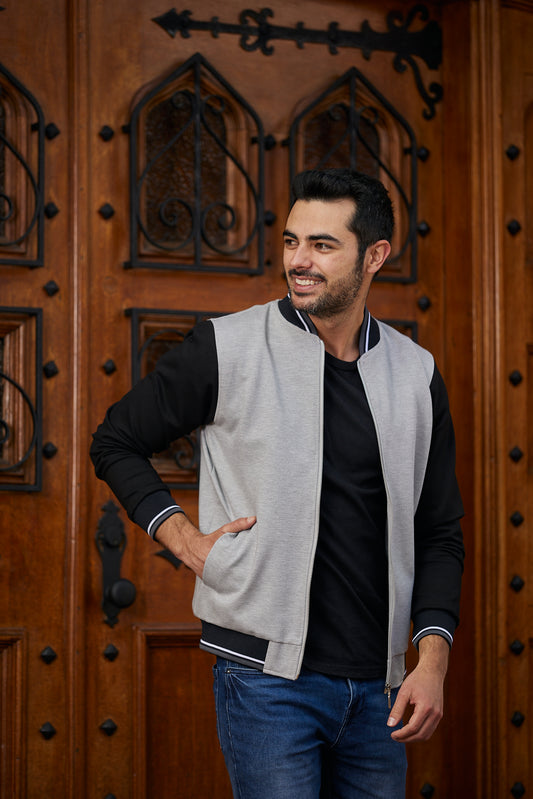 Chaquetas Beisbolera 14018 Gris