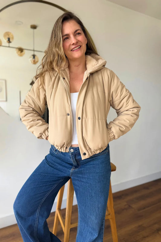 10057  Chaqueta acolchada cuero tex ovejera