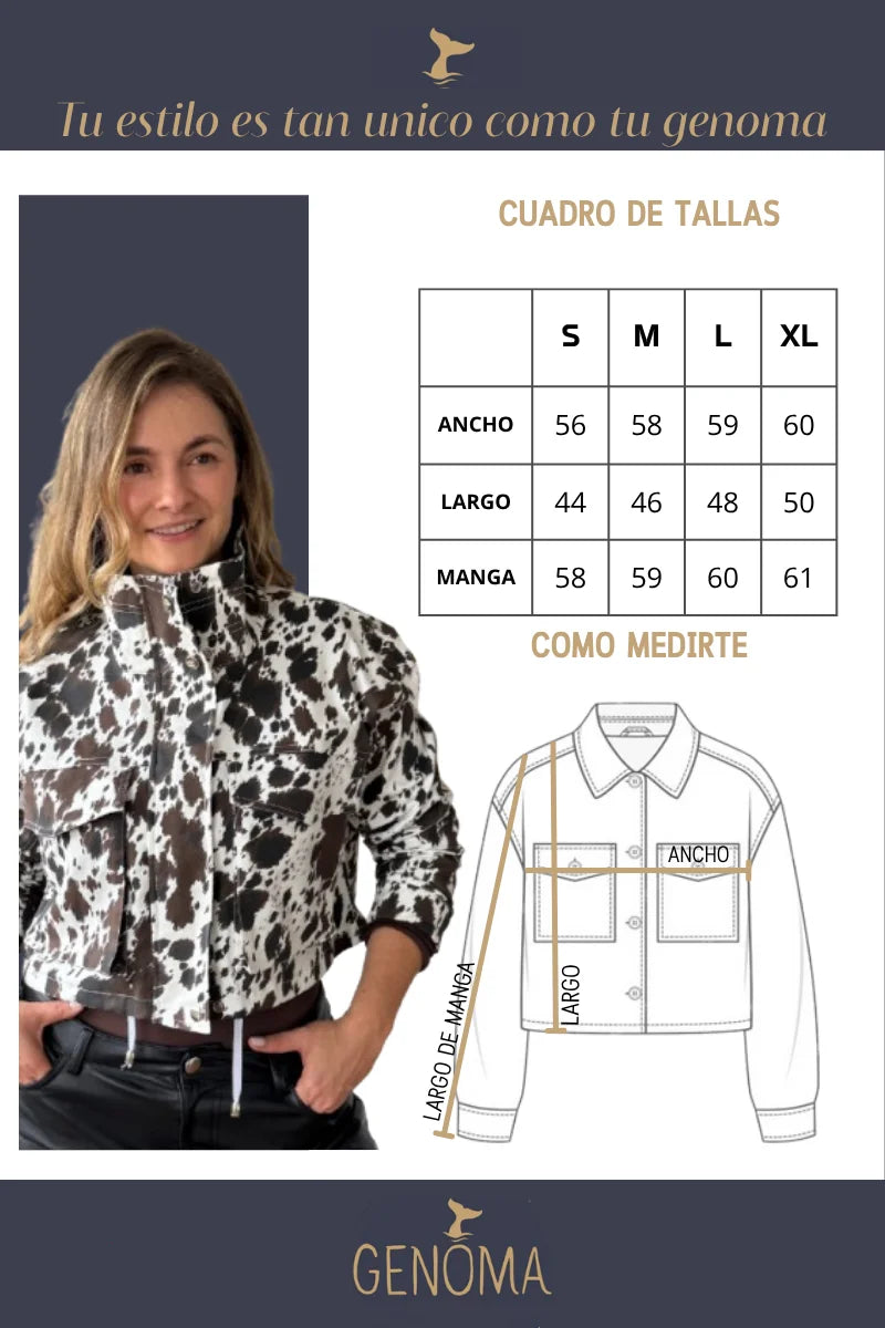203 Chaqueta de mujer Cow Print Negro