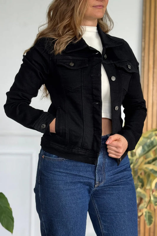 Chaqueta de Jean Negra 10036