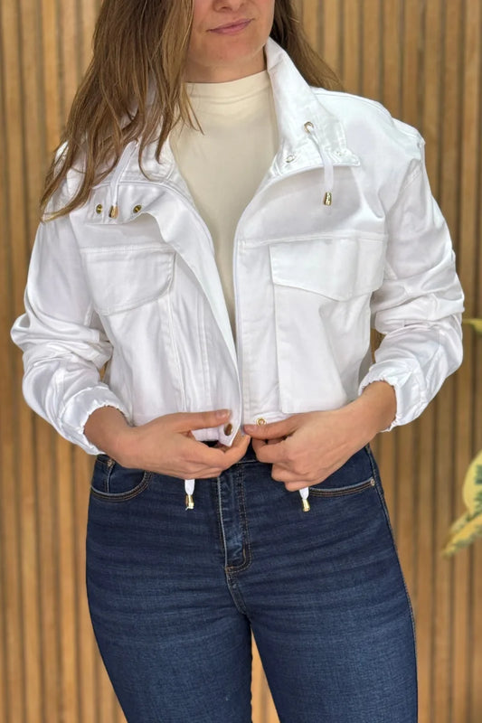 201 Chaqueta en  Dril Marfil