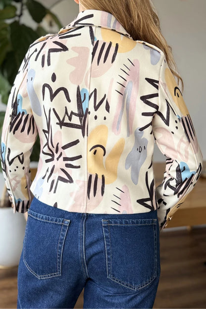 26143-20 Chaqueta Estampada en Paño Corta