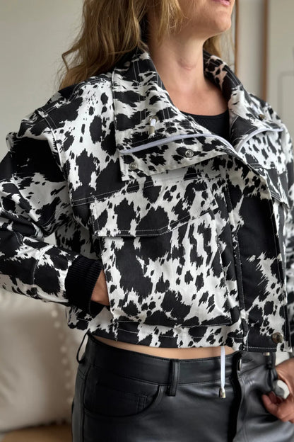203 Chaqueta de mujer Cow Print Negro