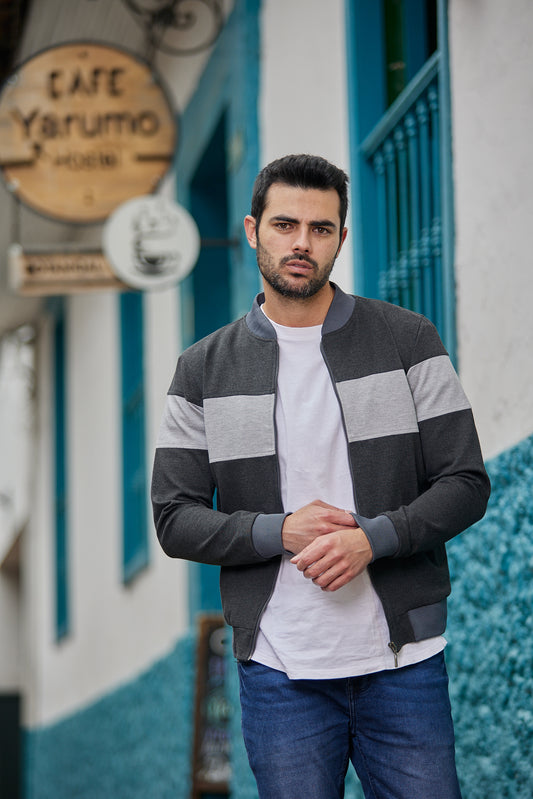 Chaquetas Beisbolera 14159 Gris