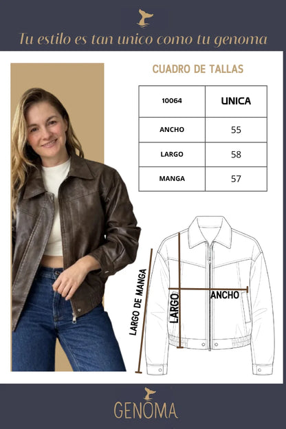 10064 Chaqueta Tipo Cuero