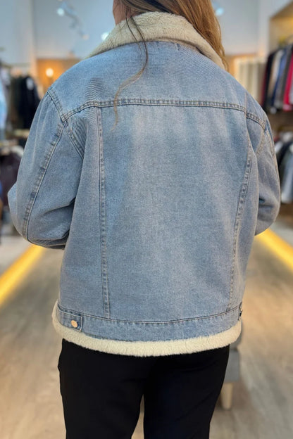 10072 Chaqueta de Jean con forro tipo peluche