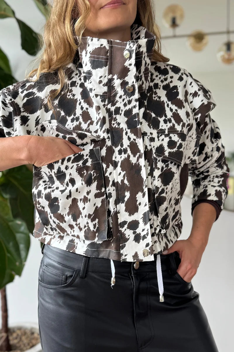 203 Chaqueta de mujer Cow Print Cafe