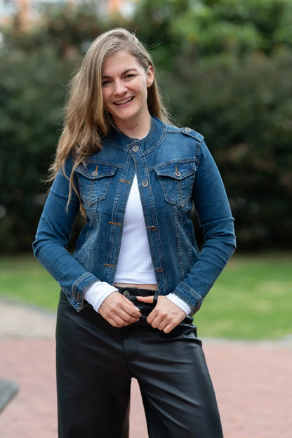 Chaqueta de Jean Cuello Militar